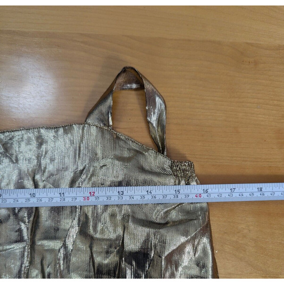 Vtg UMI Collections by Amme Crimmins Metallic Gold Lame Tank Top Size 12 D2 Glam - Picture 6 of 6